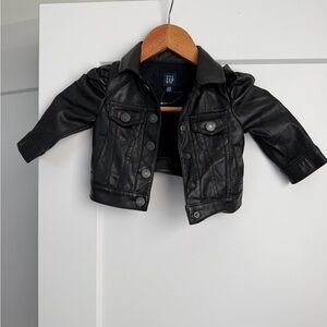 GAP Kids Baby Puff Sleeve Vegan Leather Jacket